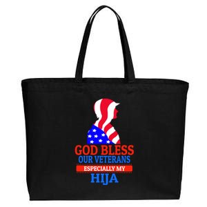 Veteran Hija For Proud Dad Mom Father Or Mother Gift Cotton Canvas Jumbo Tote