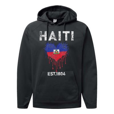 Vintage Haiti Flag Day Haitians Flag Pride Gifts Celebration Performance Fleece Hoodie