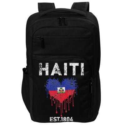 Vintage Haiti Flag Day Haitians Flag Pride Gifts Celebration Impact Tech Backpack