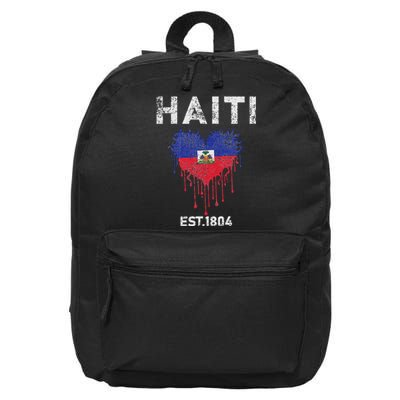 Vintage Haiti Flag Day Haitians Flag Pride Gifts Celebration 16 in Basic Backpack