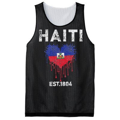 Vintage Haiti Flag Day Haitians Flag Pride Gifts Celebration Mesh Reversible Basketball Jersey Tank