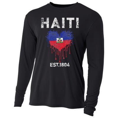 Vintage Haiti Flag Day Haitians Flag Pride Gifts Celebration Cooling Performance Long Sleeve Crew