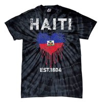 Vintage Haiti Flag Day Haitians Flag Pride Gifts Celebration Tie-Dye T-Shirt