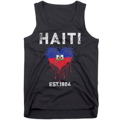 Vintage Haiti Flag Day Haitians Flag Pride Gifts Celebration Tank Top