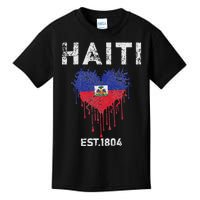 Vintage Haiti Flag Day Haitians Flag Pride Gifts Celebration Kids T-Shirt