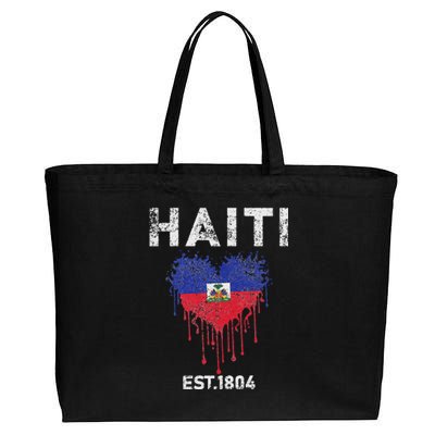 Vintage Haiti Flag Day Haitians Flag Pride Gifts Celebration Cotton Canvas Jumbo Tote