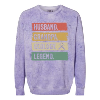 Vintage Husband Grandpa Geology Legend Retro Geologists Gift Colorblast Crewneck Sweatshirt