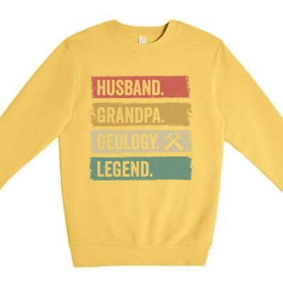 Vintage Husband Grandpa Geology Legend Retro Geologists Gift Premium Crewneck Sweatshirt