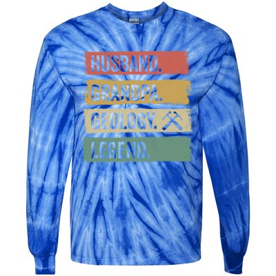 Vintage Husband Grandpa Geology Legend Retro Geologists Gift Tie-Dye Long Sleeve Shirt