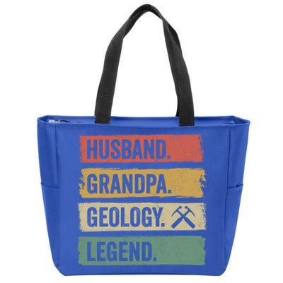 Vintage Husband Grandpa Geology Legend Retro Geologists Gift Zip Tote Bag