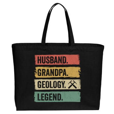 Vintage Husband Grandpa Geology Legend Retro Geologists Gift Cotton Canvas Jumbo Tote