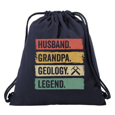 Vintage Husband Grandpa Geology Legend Retro Geologists Gift Drawstring Bag