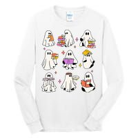 Vintage Halloween Ghost Book Lover Teacher Tall Long Sleeve T-Shirt