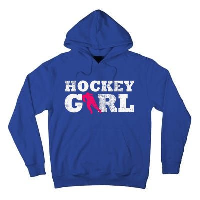 Vintage Hockey Girl Player Silhouette Sport Tall Hoodie