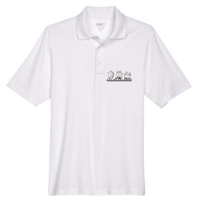 Vintage Halloween Ghost Cats Cute Cats In Ghost Costumes Men's Origin Performance Pique Polo