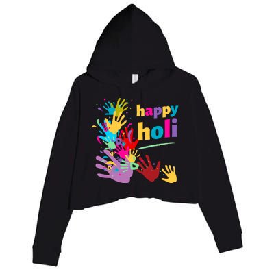 Vibrant Happy Holi Great Gift Crop Fleece Hoodie