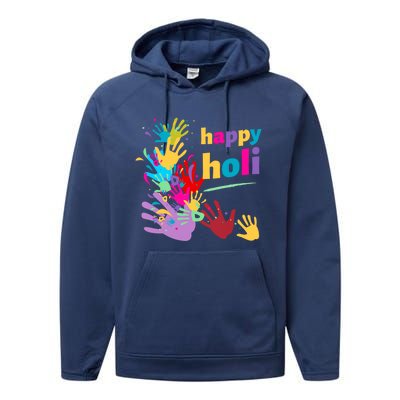 Vibrant Happy Holi Gift Performance Fleece Hoodie