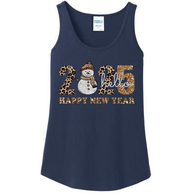 Vintage Hello Happy New Year Happy New Year 2025 Ladies Essential Tank