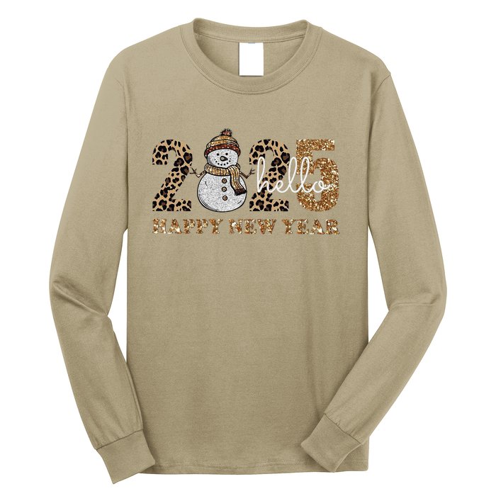 Vintage Hello Happy New Year Happy New Year 2025 Long Sleeve Shirt