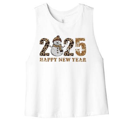 Vintage Hello Happy New Year Happy New Year 2025 Women's Racerback Cropped Tank