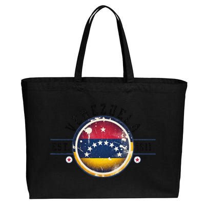 Venezuela Hispanic Heritage Month Proud Venezuelan Flag Cotton Canvas Jumbo Tote