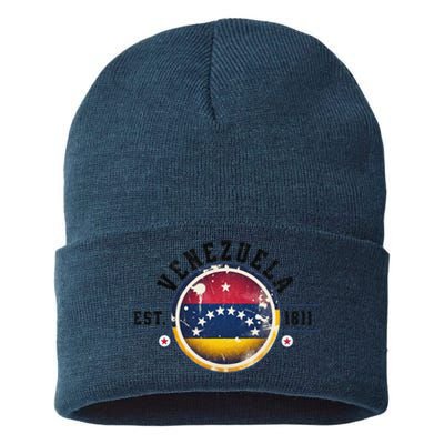 Venezuela Hispanic Heritage Month Proud Venezuelan Flag Sustainable Knit Beanie