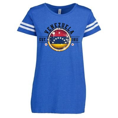 Venezuela Hispanic Heritage Month Proud Venezuelan Flag Enza Ladies Jersey Football T-Shirt