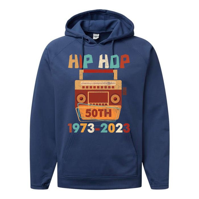 Vintage Hip Hop 50 Years Retro 50th Anniversary Celebration Performance Fleece Hoodie