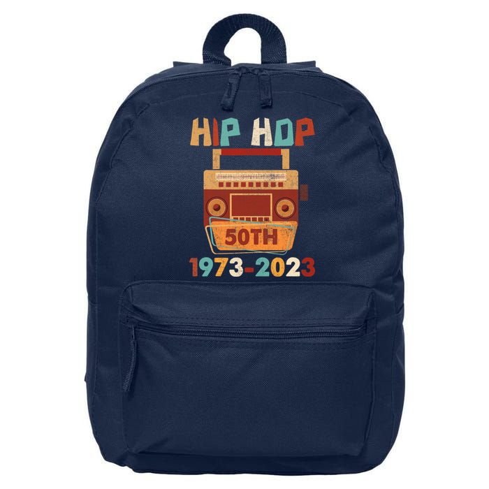 Vintage Hip Hop 50 Years Retro 50th Anniversary Celebration 16 in Basic Backpack