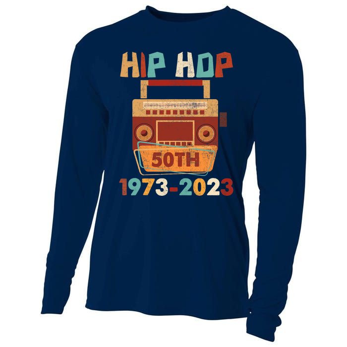 Vintage Hip Hop 50 Years Retro 50th Anniversary Celebration Cooling Performance Long Sleeve Crew