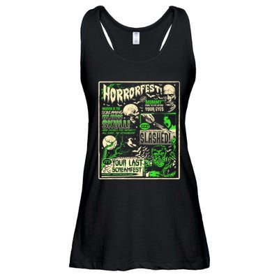 Vintage Horrorfest Halloween Movie Poster Old Time Horror Ladies Essential Flowy Tank