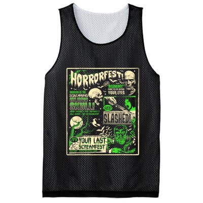Vintage Horrorfest Halloween Movie Poster Old Time Horror Mesh Reversible Basketball Jersey Tank