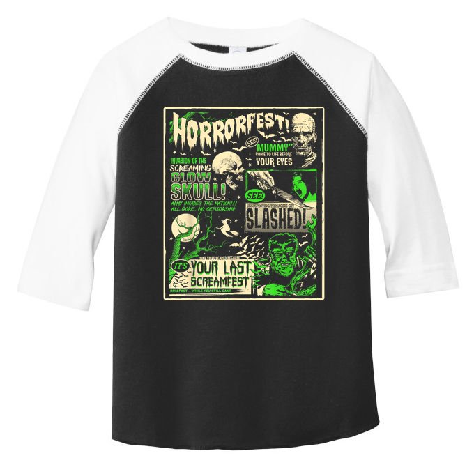 Vintage Horrorfest Halloween Movie Poster Old Time Horror Toddler Fine Jersey T-Shirt