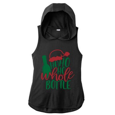 Vintage Ho Ho Ho Whole Bottle Santa Graphic Wine Cute Gift Ladies PosiCharge Tri-Blend Wicking Draft Hoodie Tank