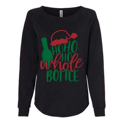 Vintage Ho Ho Ho Whole Bottle Santa Graphic Wine Cute Gift Womens California Wash Sweatshirt