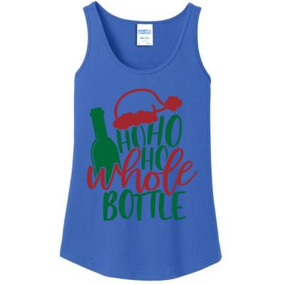 Vintage Ho Ho Ho Whole Bottle Santa Graphic Wine Cute Gift Ladies Essential Tank