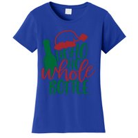 Vintage Ho Ho Ho Whole Bottle Santa Graphic Wine Cute Gift Women's T-Shirt