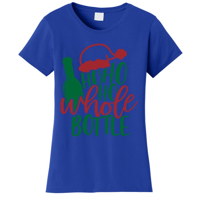 Vintage Ho Ho Ho Whole Bottle Santa Graphic Wine Cute Gift Women's T-Shirt