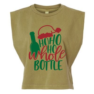 Vintage Ho Ho Ho Whole Bottle Santa Graphic Wine Cute Gift Garment-Dyed Women's Muscle Tee