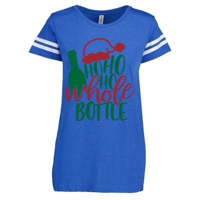 Vintage Ho Ho Ho Whole Bottle Santa Graphic Wine Cute Gift Enza Ladies Jersey Football T-Shirt