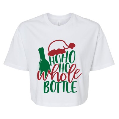 Vintage Ho Ho Ho Whole Bottle Santa Graphic Wine Cute Gift Bella+Canvas Jersey Crop Tee