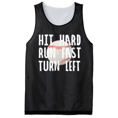 Vintage Hit Hard Run Fast Turn Left Baseball Funny Sport Mesh Reversible Basketball Jersey Tank