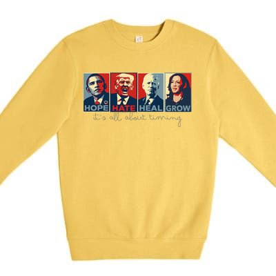 Vintage Hope Hate Heal Grow 2024 Premium Crewneck Sweatshirt