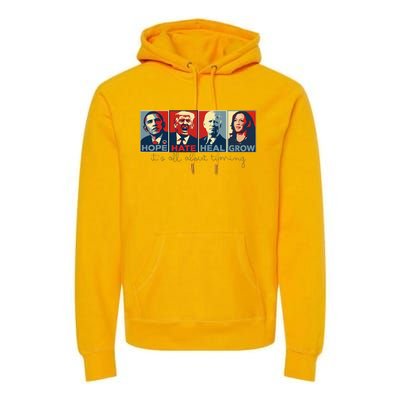 Vintage Hope Hate Heal Grow 2024 Premium Hoodie