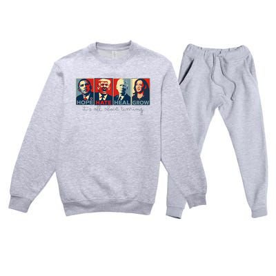 Vintage Hope Hate Heal Grow 2024 Premium Crewneck Sweatsuit Set