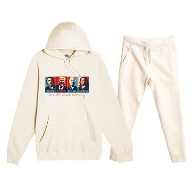 Vintage Hope Hate Heal Grow 2024 Premium Hooded Sweatsuit Set