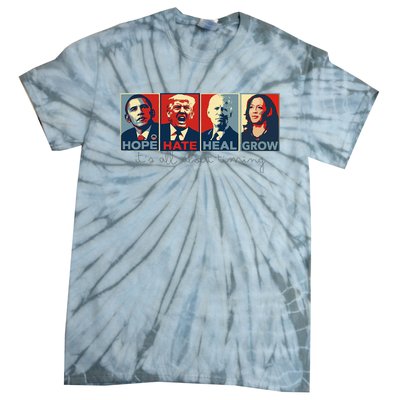 Vintage Hope Hate Heal Grow 2024 Tie-Dye T-Shirt