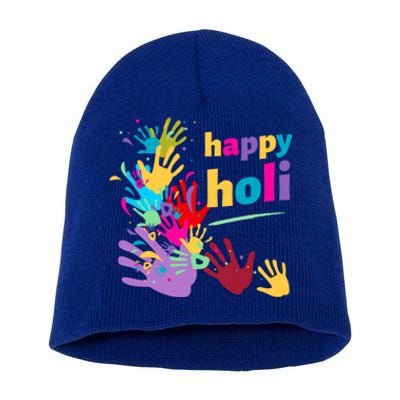 Vibrant Happy Holi Great Gift Short Acrylic Beanie