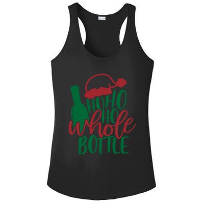 Vintage Ho Ho Ho Whole Bottle Santa Graphic Wine Cute Gift Ladies PosiCharge Competitor Racerback Tank