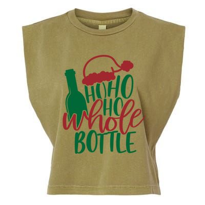 Vintage Ho Ho Ho Whole Bottle Santa Graphic Wine Cute Gift Garment-Dyed Women's Muscle Tee